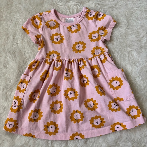 Hanna Andersson Other - Hanna Andersson Playful Pink Dress with Lion Print